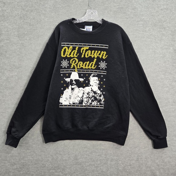 Lil Nas x Barstool Men Sweatshirt Large Black Old Town Road Christmas Champion - Picture 1 of 9